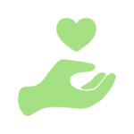 icon of heart and hand for helping in ways that aren't financial like volunteering