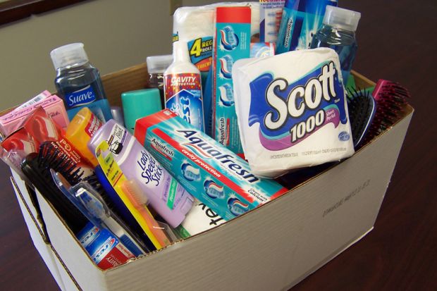 box of hygiene products